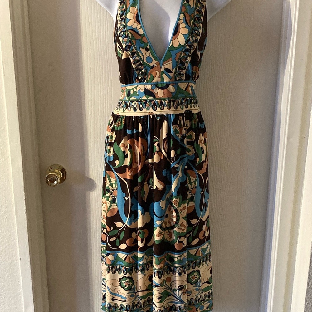 Elegant Multicolor Sleeveless Dress